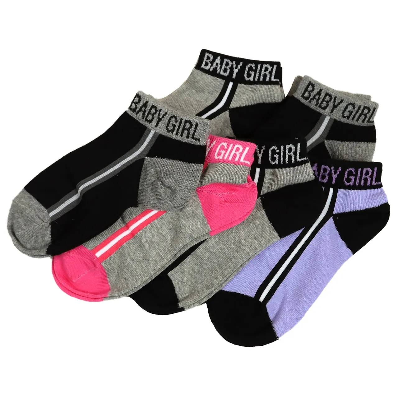 【 お得 】 キッズ スニーカーソックス 靴下 6足組 16-18cm～22-24cm (スニーカー丈 綿混 ソックス くつ下 くつした ハート柄 音符柄) (在庫限り)