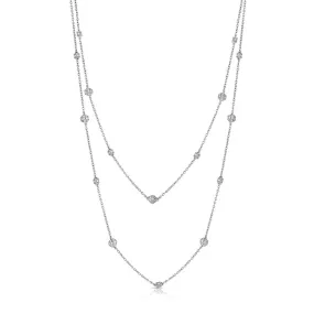 18kt White Gold 1.66ct Diamond 34" Chain Necklace