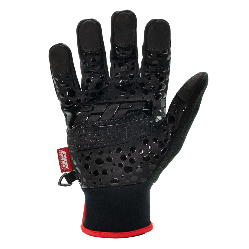 212 Performance TJG-0511 Silicone Palm Zipper Cuff Tundra Jogger Gloves, X-Large Black