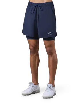 2Way Active Shorts With Leggings - Navy