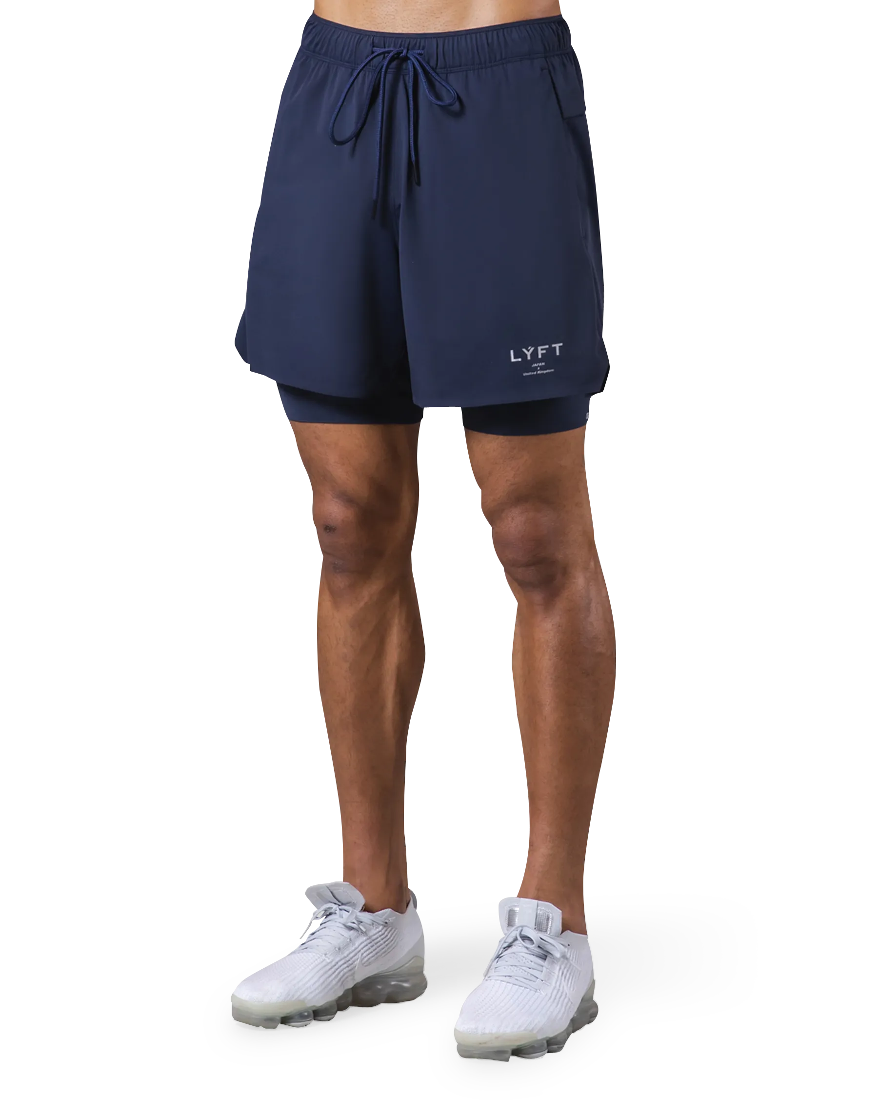 2Way Active Shorts With Leggings - Navy