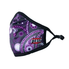 3-Ply Black/Purple Bandana Reusable Non-Medical Breathable & adjustable Ear Loops Face Masks (5-Pcs Pack)