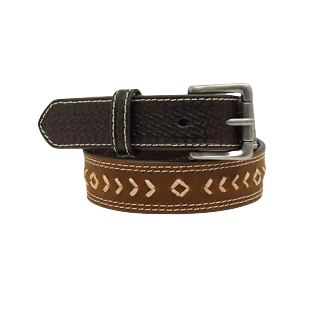 3D Belt Men's Brown  Arrow Stitched Belt