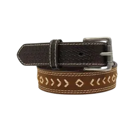 3D Belt Men's Brown  Arrow Stitched Belt