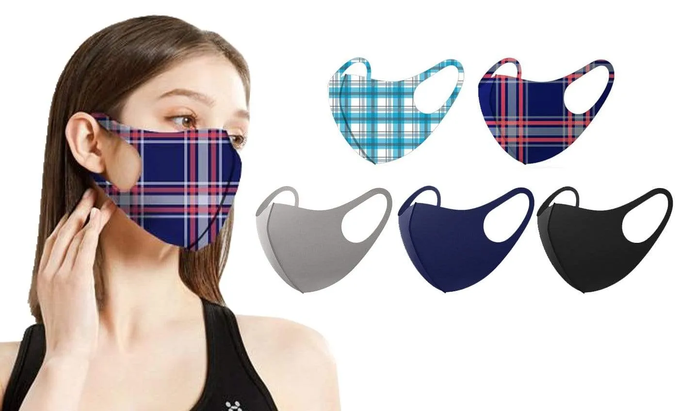 5 Pack Fun Prints Reusable Fabric Masks