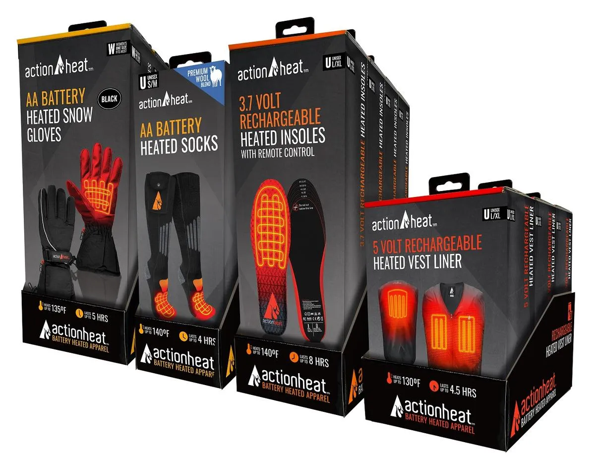 ActionHeat AA Women's Battery Heated Snow Gloves - 3pk PDQ