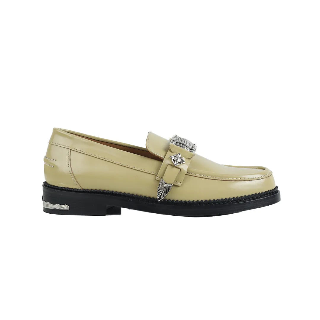 AJ1298 Buckel Loafers Cream Leather