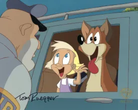 Animaniacs Original Production Cel Signed by Tom Ruegger: Mindy, Buttons