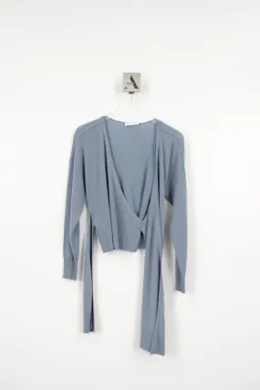 ANNA RECYCLED CASHMERE L/S WRAP TOP