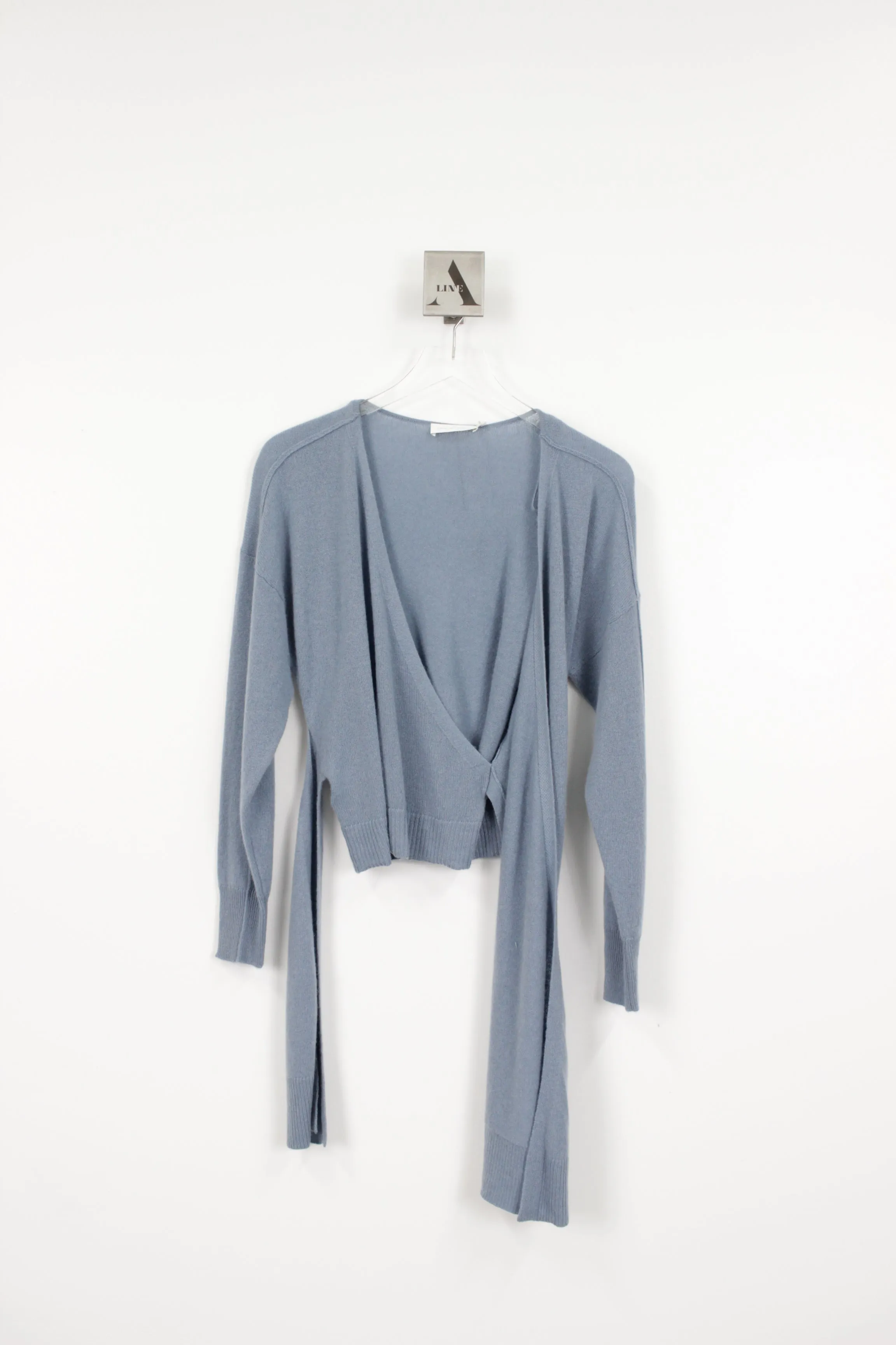 ANNA RECYCLED CASHMERE L/S WRAP TOP