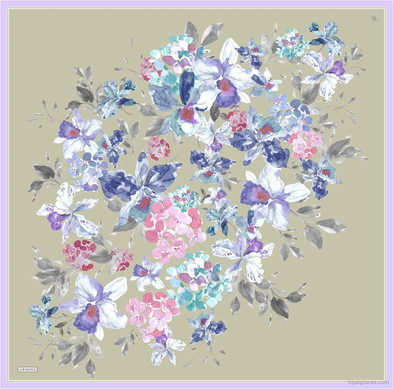 Armine Fior Floral Silk Scarf #54