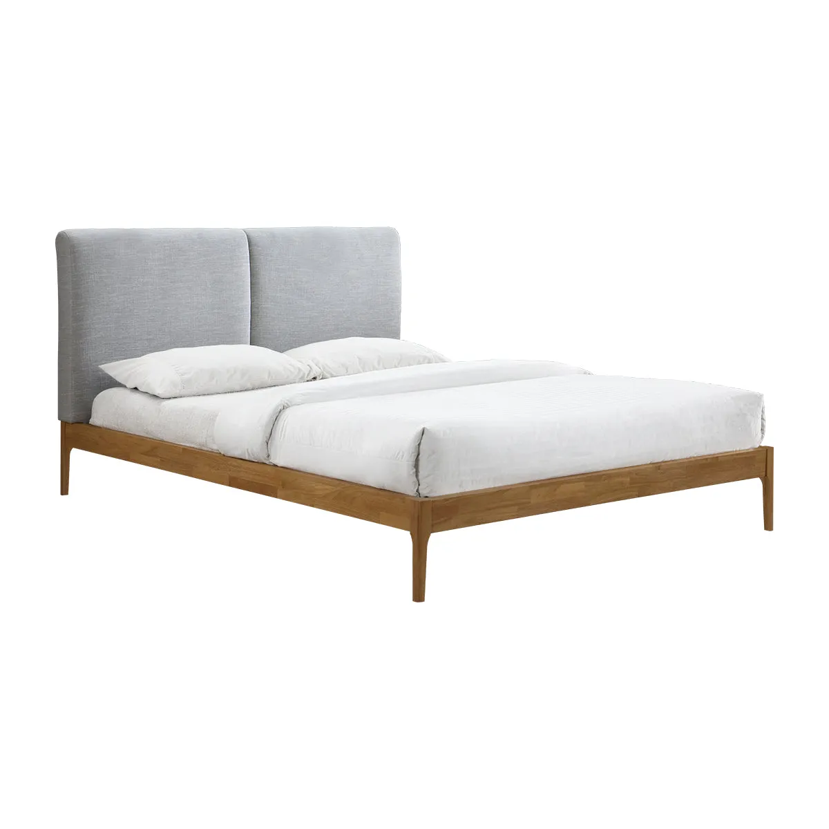 Austen Queen Bed (Oak, Light Grey)