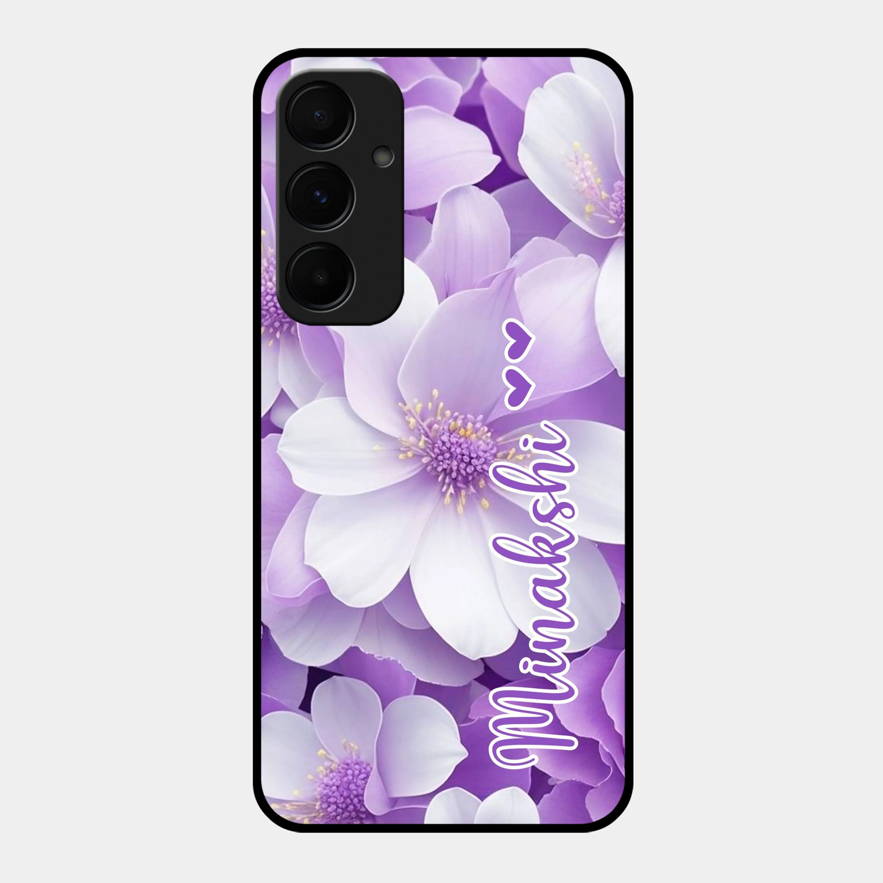 Awesome Purple Floral Glossy Customised Metal Case Cover For Google