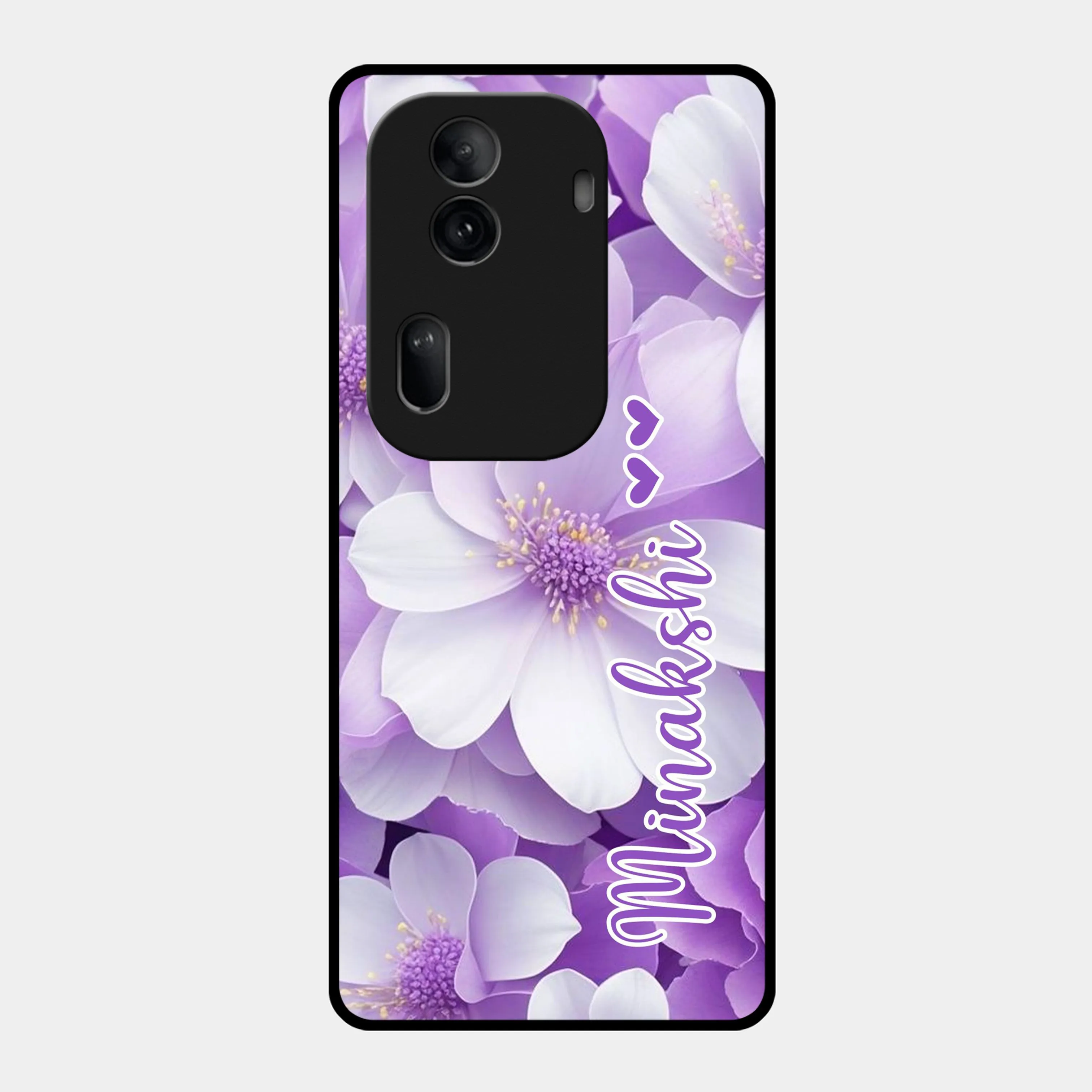Awesome Purple Floral Glossy Customised Metal Case Cover For Oppo