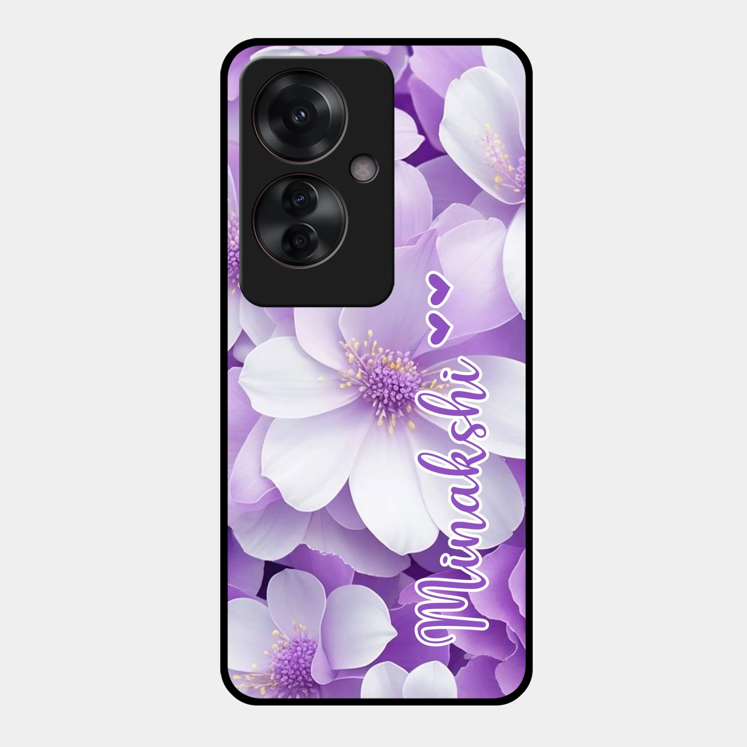 Awesome Purple Floral Glossy Customised Metal Case Cover For Oppo