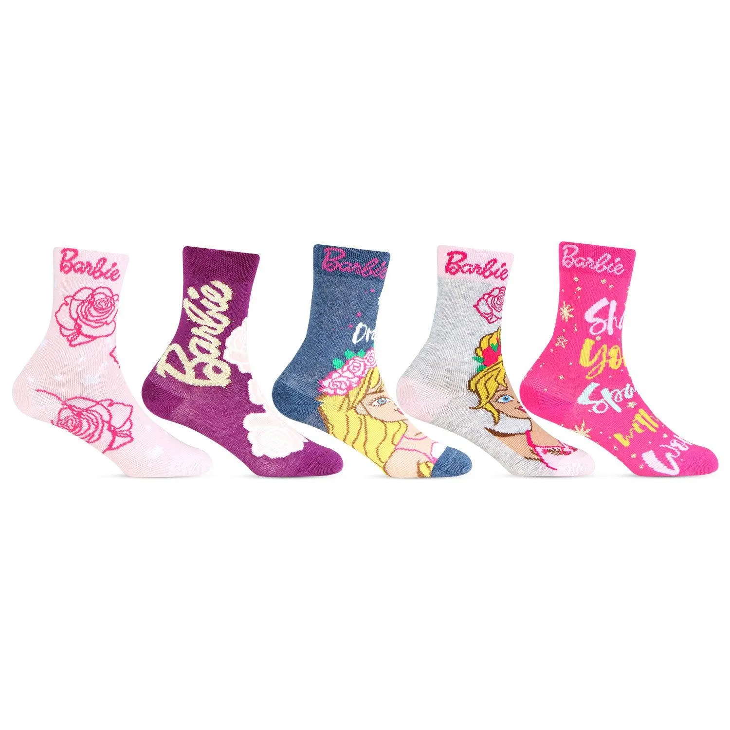 Barbie Socks For Girls -Pack Of 5
