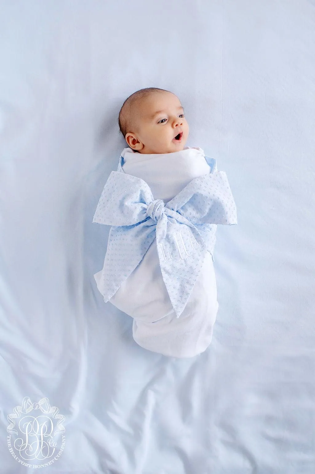 Beaufort Bonnet Bow Swaddle, Buckhead Blue Dallas Dot