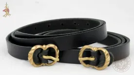 Black Leg Garter Belts in Veg Tan Leather (Pair)