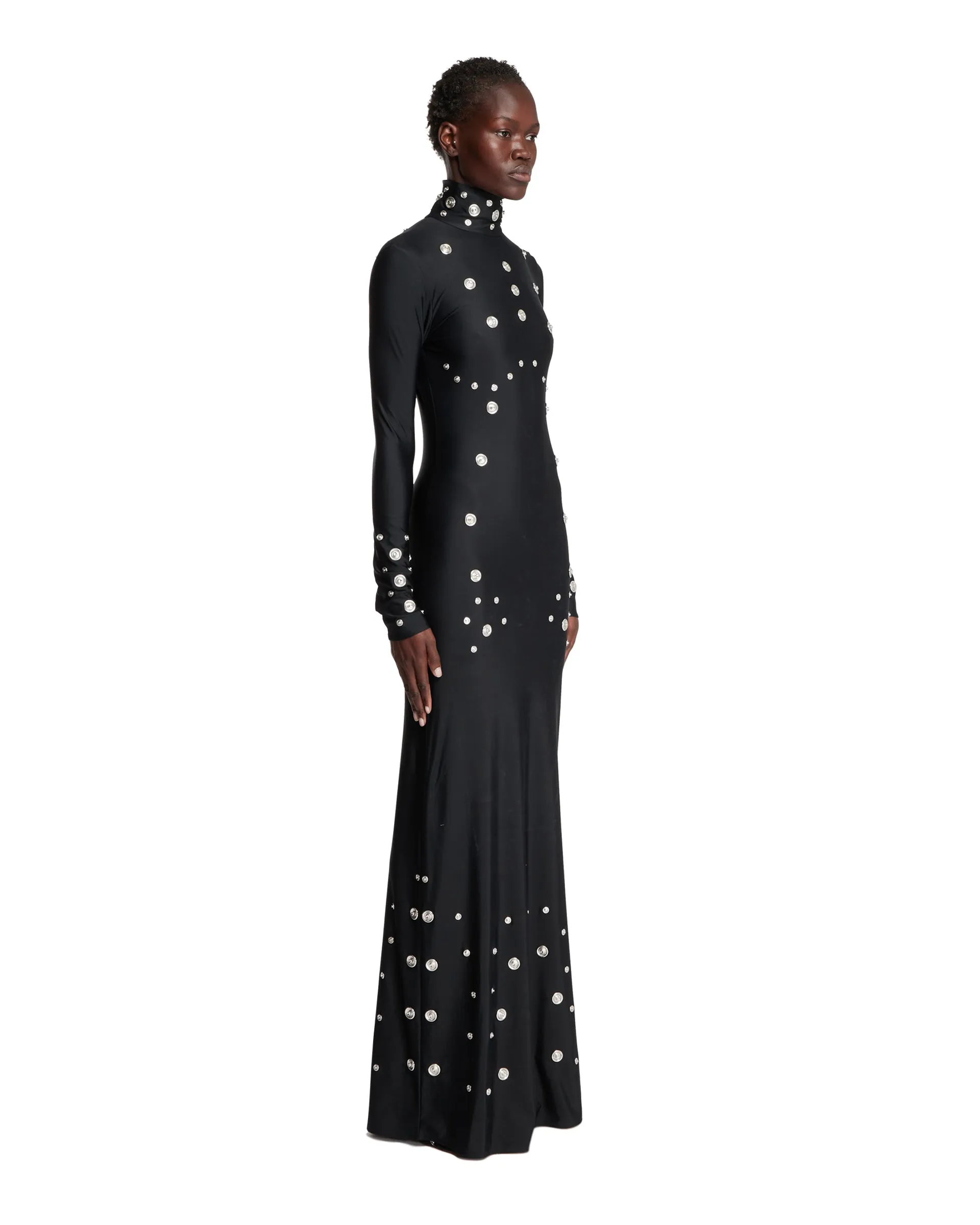 Black Long Snaps Dress