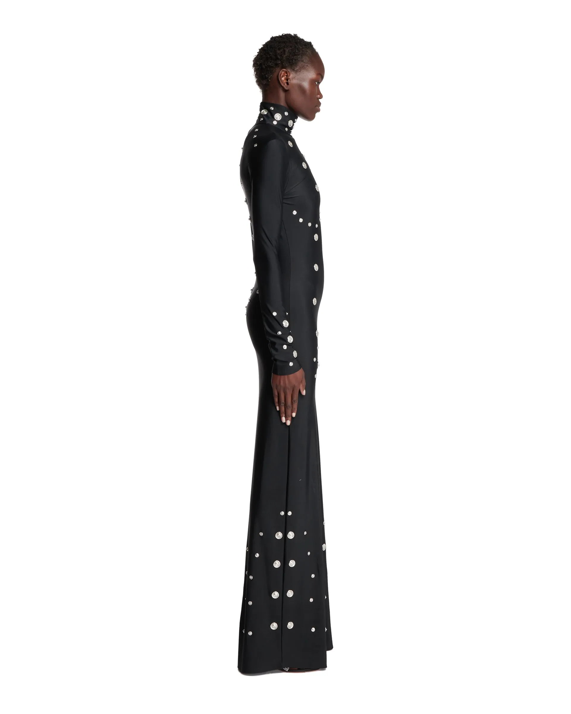 Black Long Snaps Dress