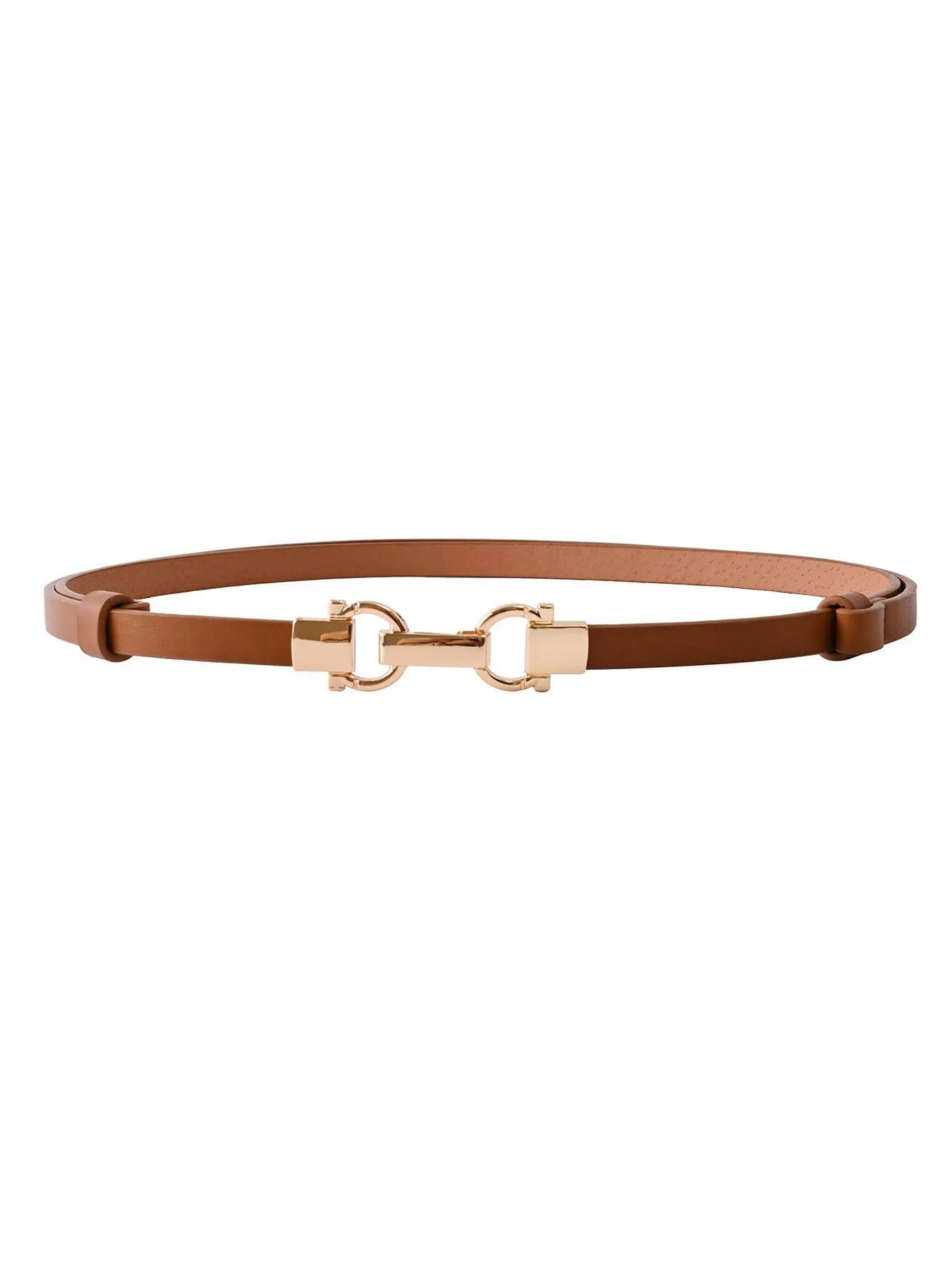 Black Thin Adjustable Length Buckled Waist Belt For Dresses Decoration