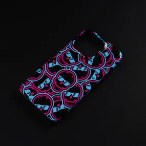 Blue & Pink Stacked Skulls iPhone Case