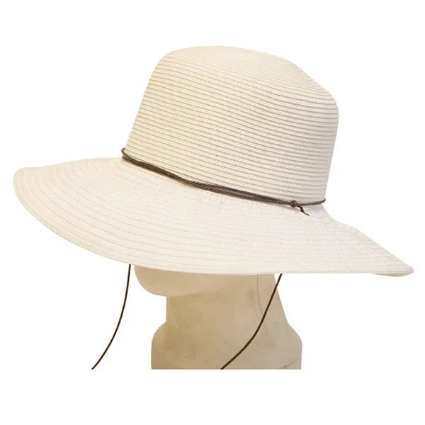 Boardwalk Style - Straw and Ribbon Lampshade Hat With Cord