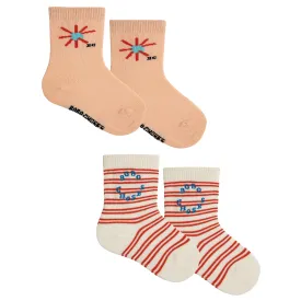 Bobo Choses Baby Set Of Two Sun Socks Light Pink