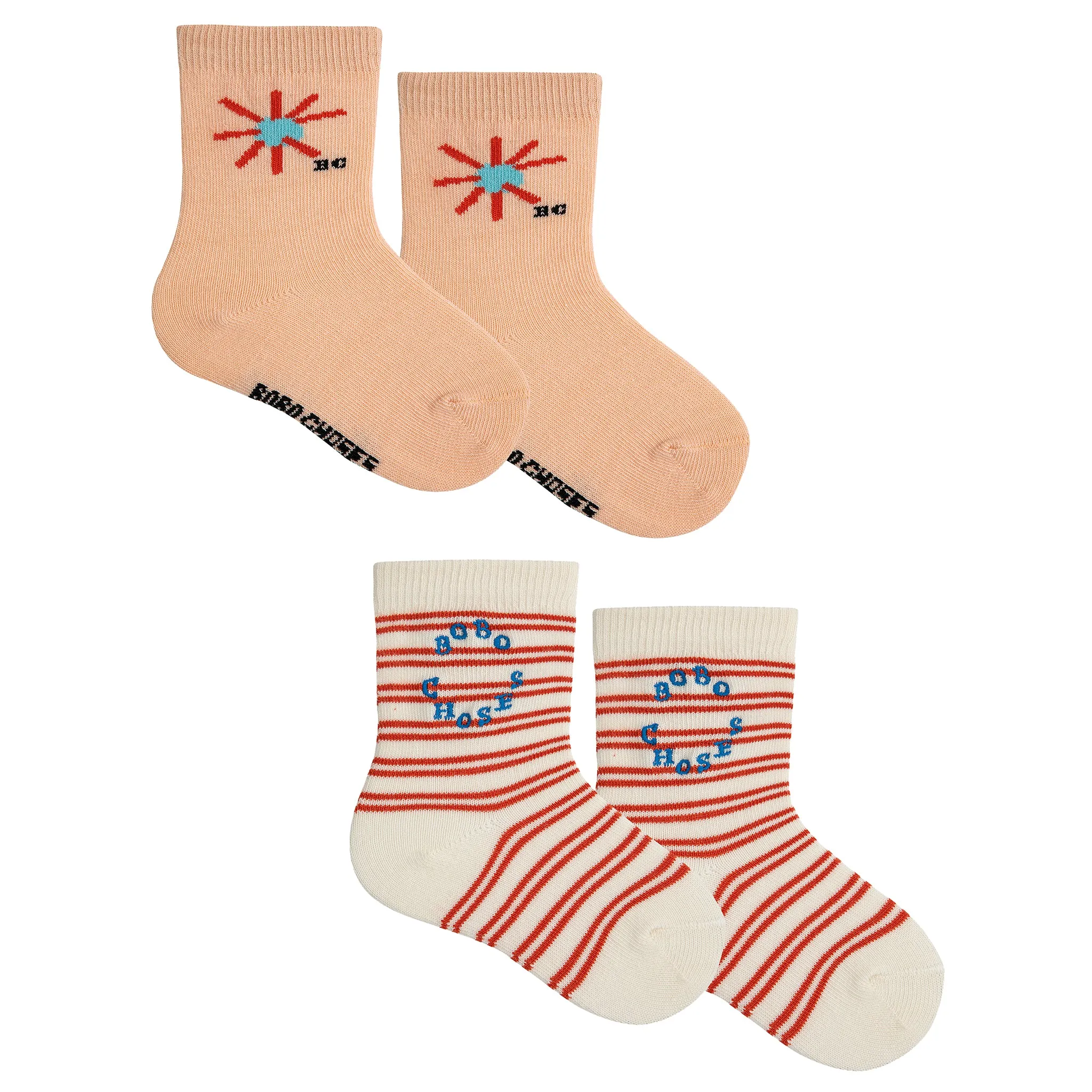 Bobo Choses Baby Set Of Two Sun Socks Light Pink