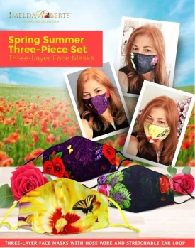 BSM-Art Wear - Face Masks P1- Set of Three - Rosy Sunny Set