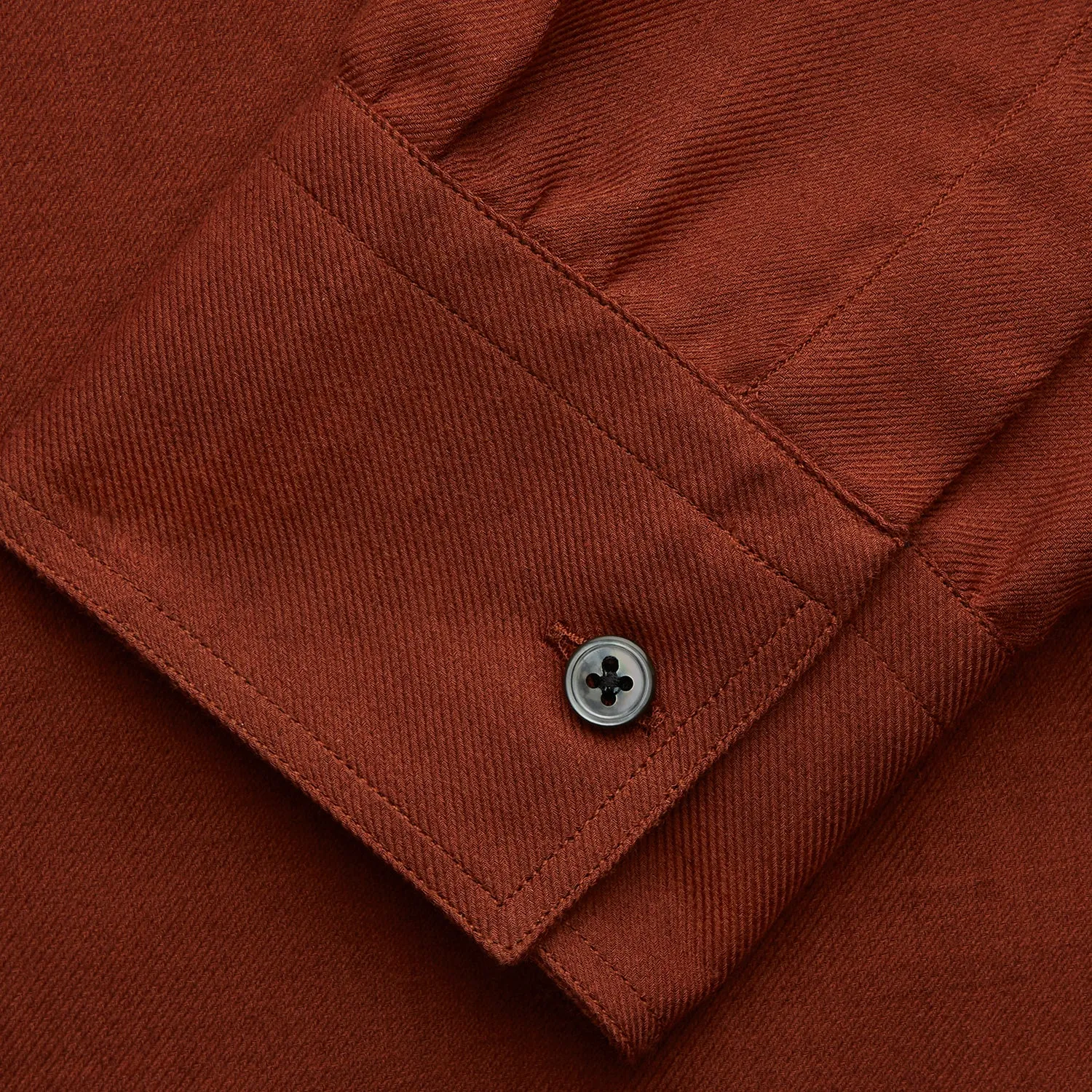 Burgundy Cotton and Cashmere Weekend Fit Shirt with Dorset Collar and 1-Button Cuffs