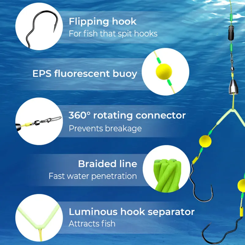 Buy 3 Get 2 Free  Reverse Bottom Fishing Rig Hook