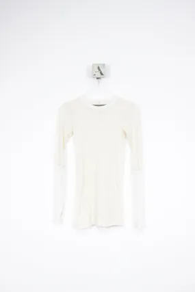 Cashmere Colorblock Fitted Cuffed L/S Crew