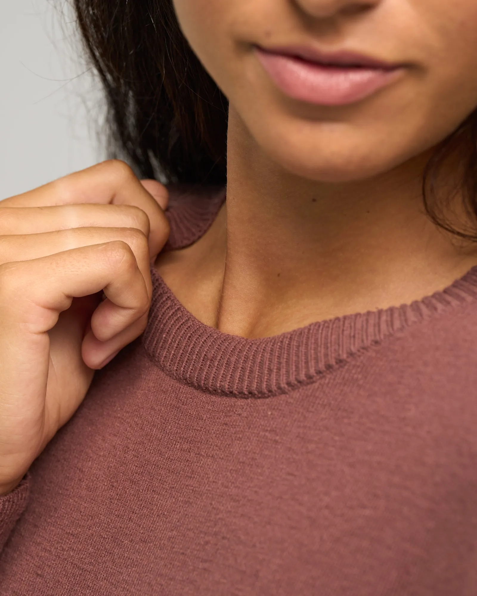 CASHMERE COTTON SWINGY CREW
