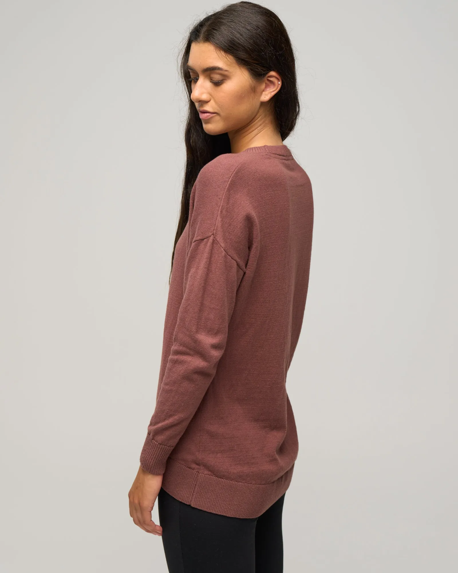 CASHMERE COTTON SWINGY CREW