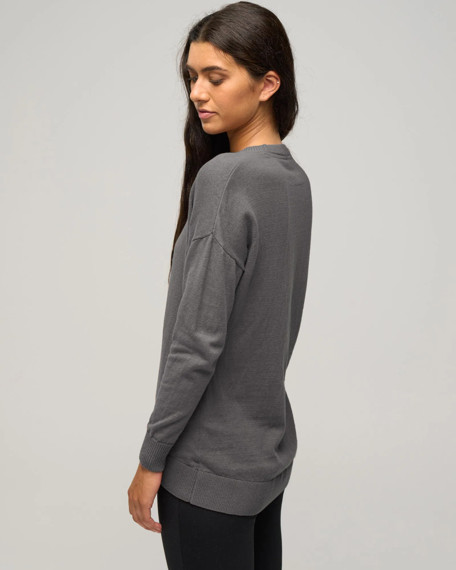 CASHMERE COTTON SWINGY CREW