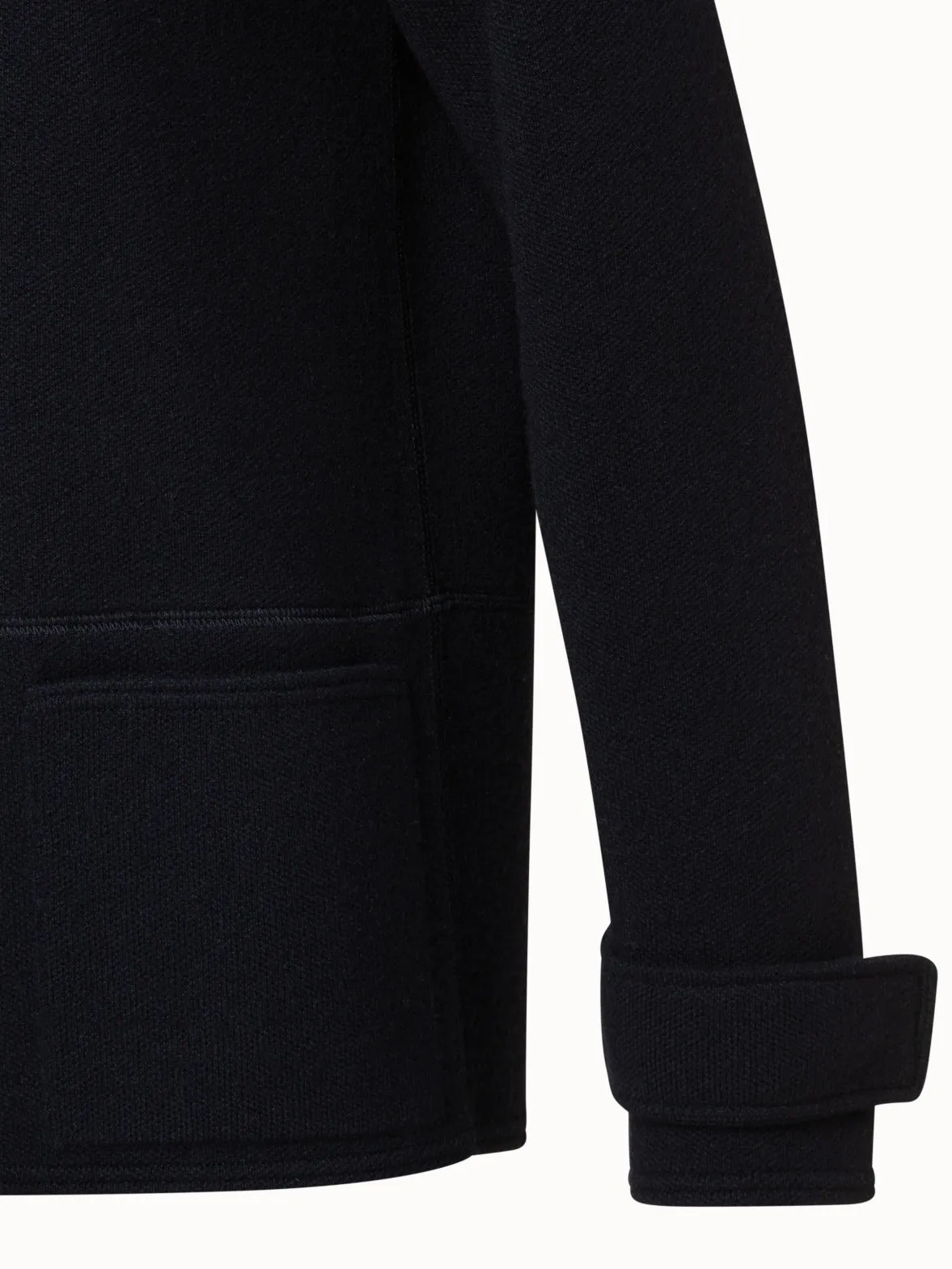Cashmere Piqué Jacket with Removable Hood
