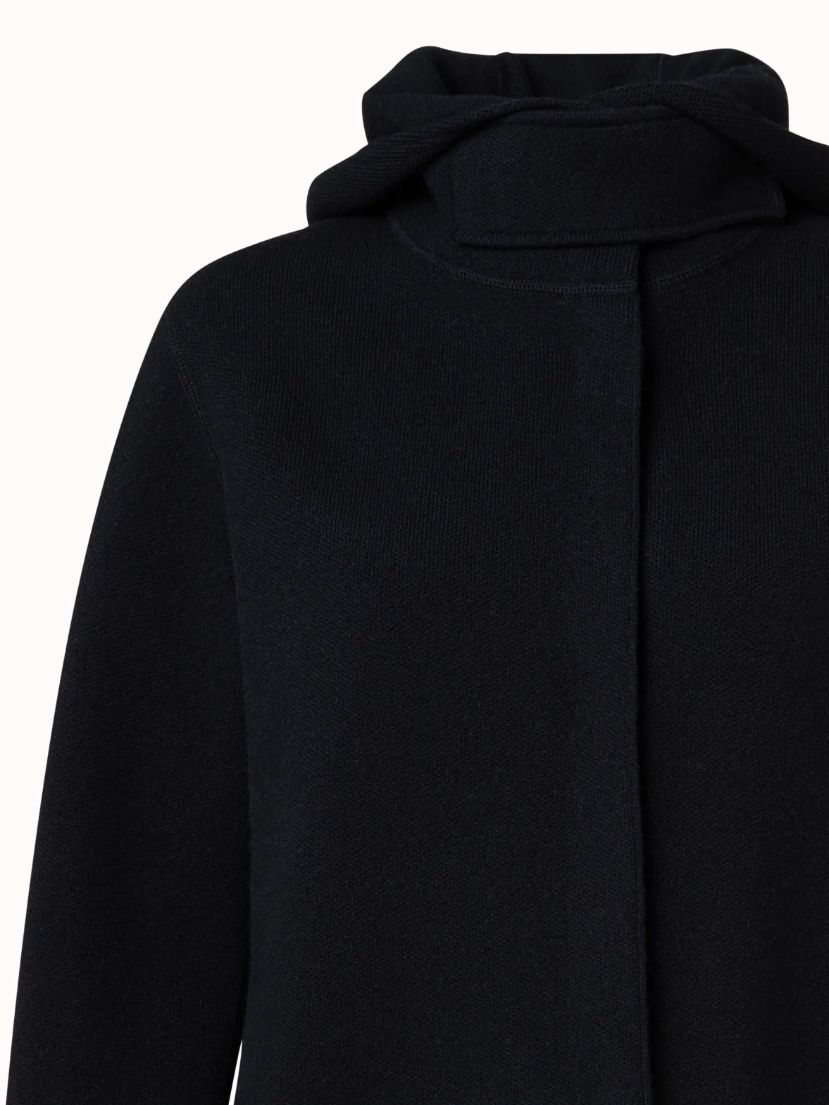 Cashmere Piqué Jacket with Removable Hood
