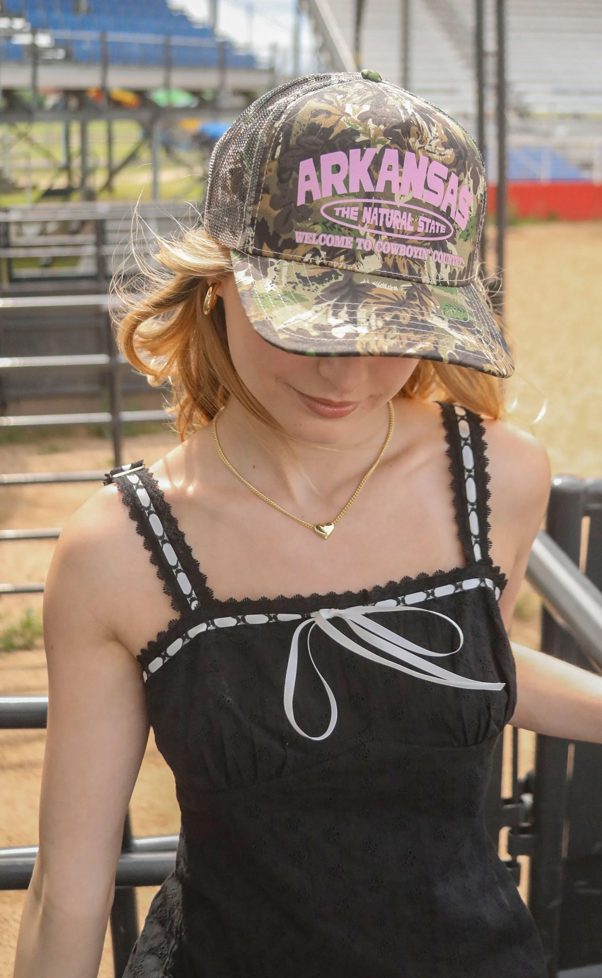 charlie southern: arkansas camo trucker hat