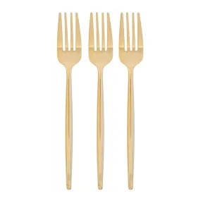 Chic Gold Forks, Plastic