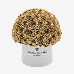 Classic White Superdome Box | Gold Roses