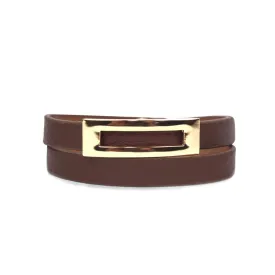 ClaudiaG Buckled Leather Bracelet- Sienna