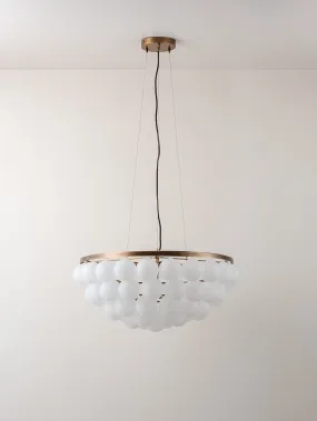 Cloudia - 5 Light large white frosted brass chandelier