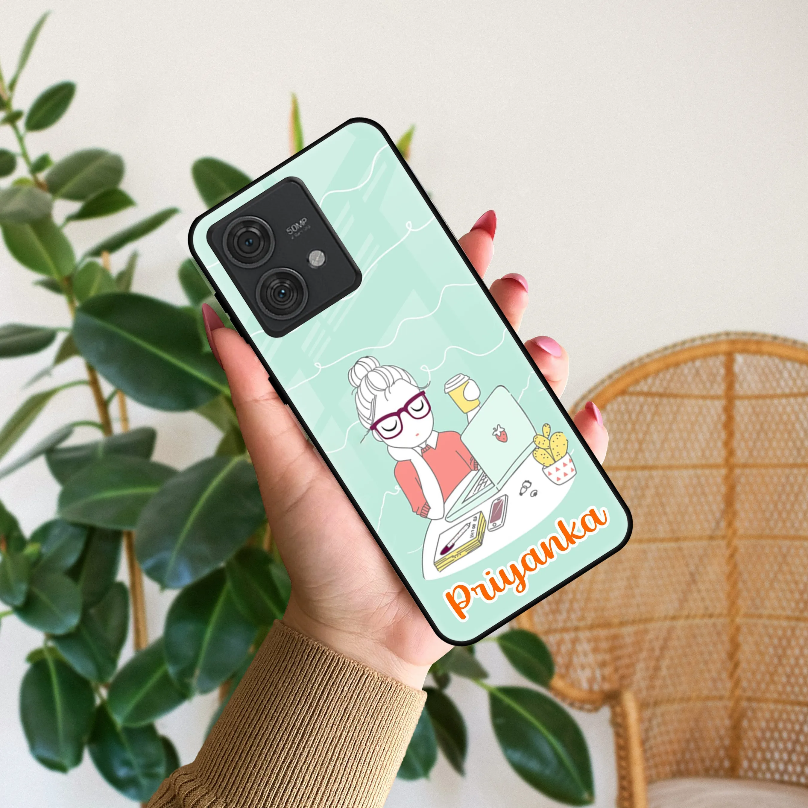 Creator Girl Glossy Metal Case Cover For Motorola