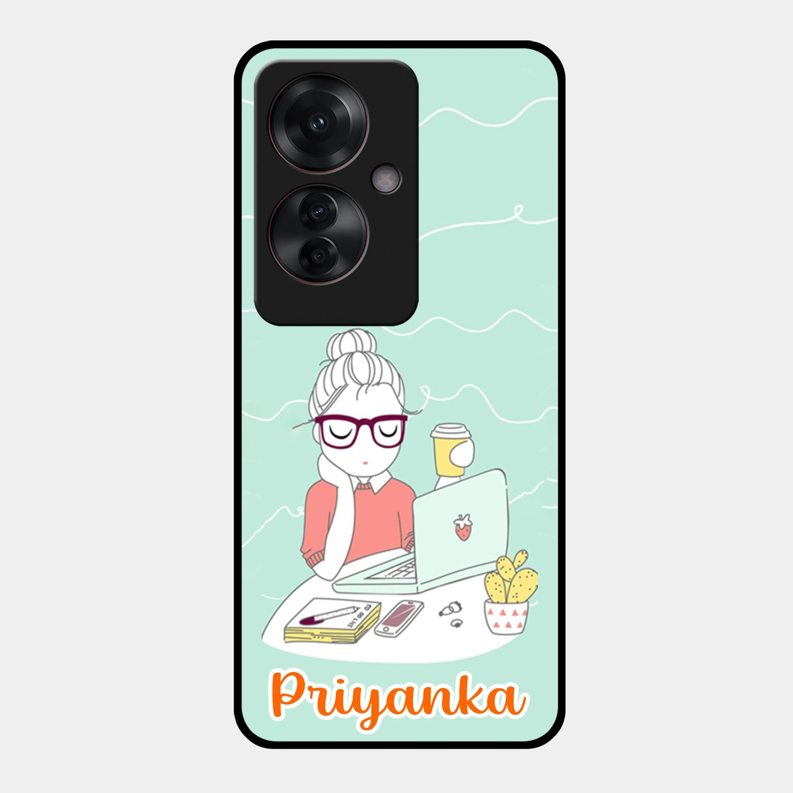 Creator Girl Glossy Metal Case Cover For Oppo
