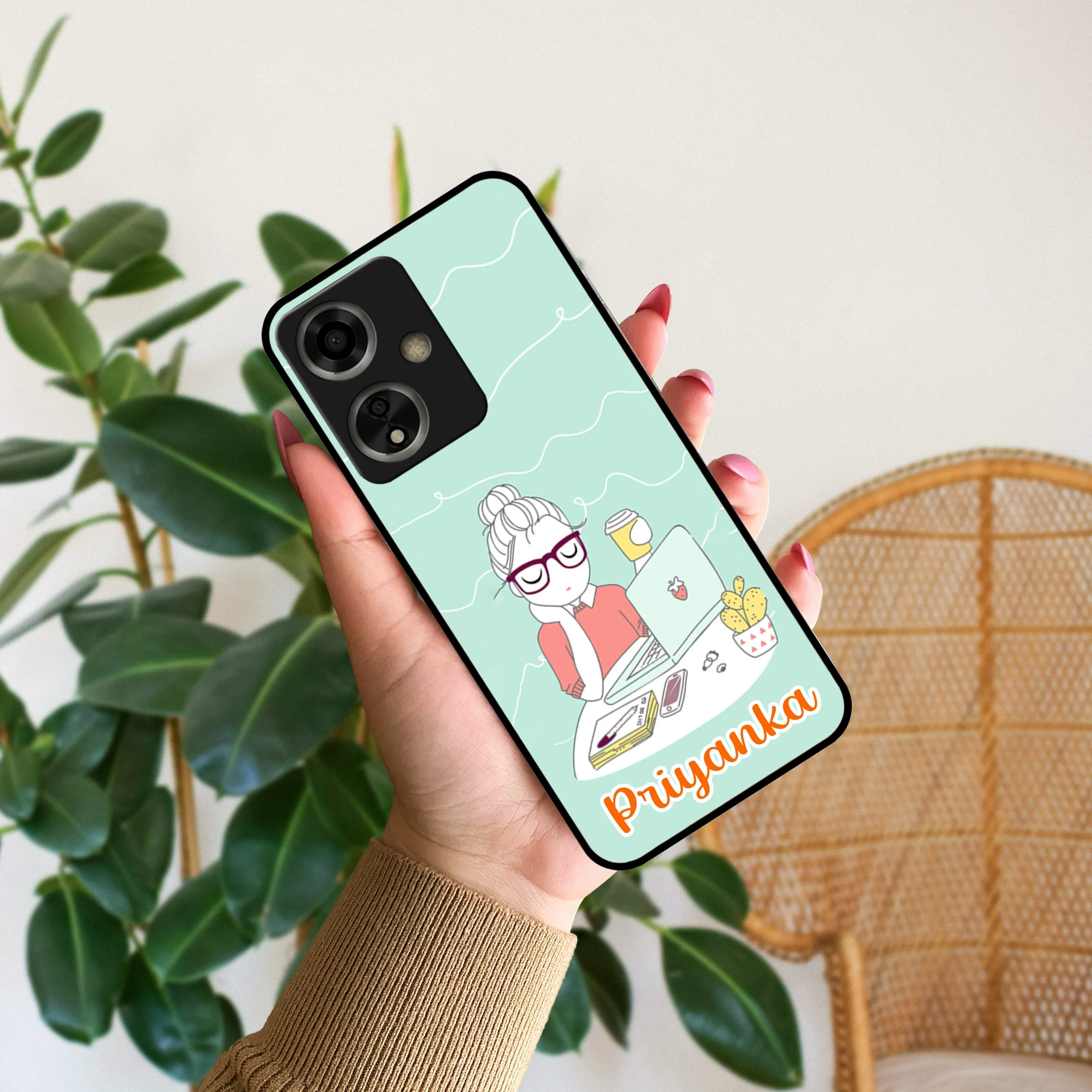 Creator Girl Glossy Metal Case Cover For Oppo