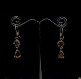 Elegant Smoky Topaz Drop Earrings