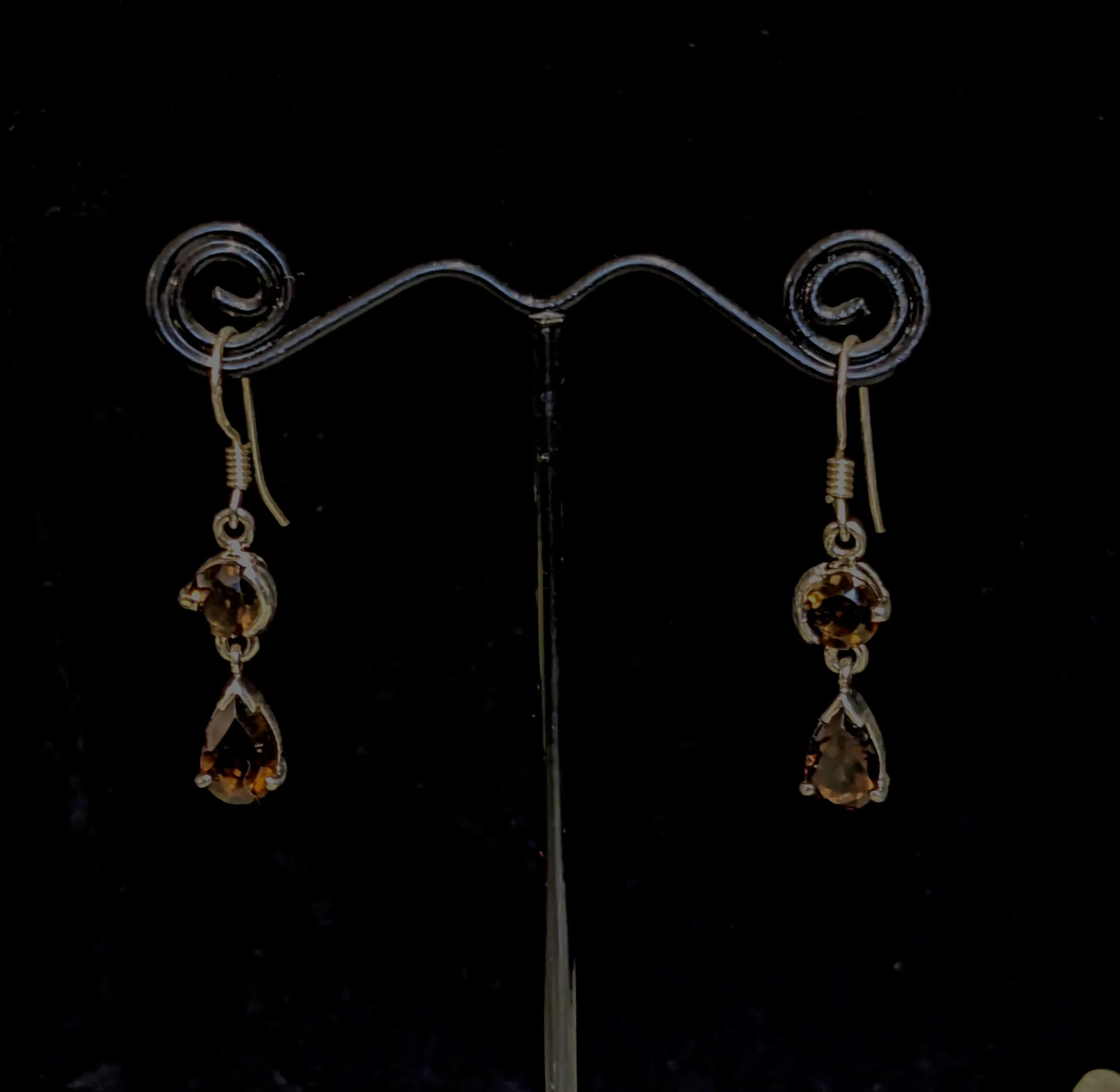 Elegant Smoky Topaz Drop Earrings