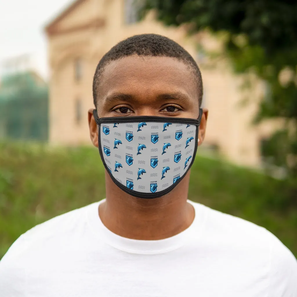 Fin Collection Gray Mixed-Fabric Face Mask