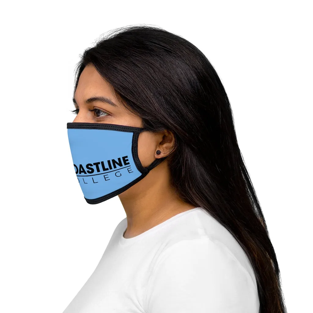 Fin Collection Light Blue Mixed-Fabric Face Mask - Black